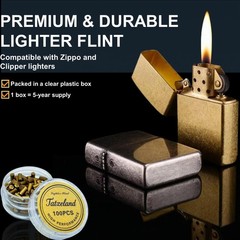 Lighter Flints and Wick Set – Inculdes (100Pcs Flint Stones, 40» Cotton Wicks,