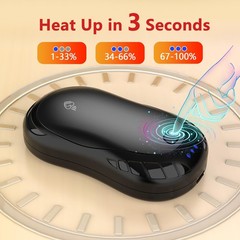 2 Pack Hand Warmers Rechargeable Electric Portable 2 in 1 Black