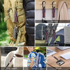 Paracord Keychain for Men Women Paracord Carabiner Backpack Keychain with Alu…
