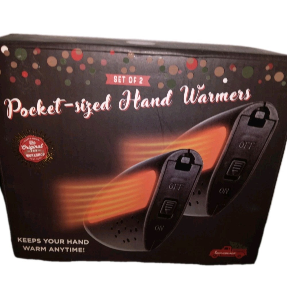 The Original Workshop Electric Pocket-sized Hand Warmers Black Set of 2 SM-58868