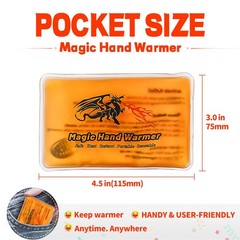 8 Pcs Magic Hand Warmers, Reusable Snap Heat Packs & Pocket Black 02