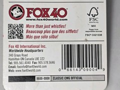 Fox 40 Classic CMG Pealess Whistle Black 115 dB Referee Coach Official