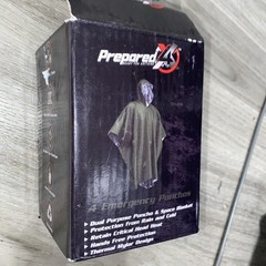 PREPARED4X Emergency Blanket Poncho – Keeps You and Your Gear Dry – GREEN – NEW