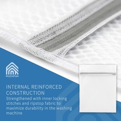 Muchfun 3Pcs Durable Honeycomb Mesh Laundry Bags for Delicates 3 Large, White