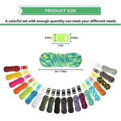 Paracord Set 20 Pieces 550 Paracord Cords & 20 Colorful Buckles DIY Bracelets…