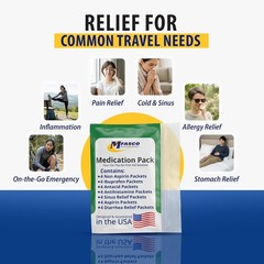 Travel Size First Aid Medical Kit 7 in 1 TSA Approved, Compact Emergency Travel