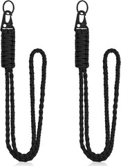 2Pcs Heavy Duty Paracord Lanyard Necklace Whistles Strap Braided 550 Keychain La