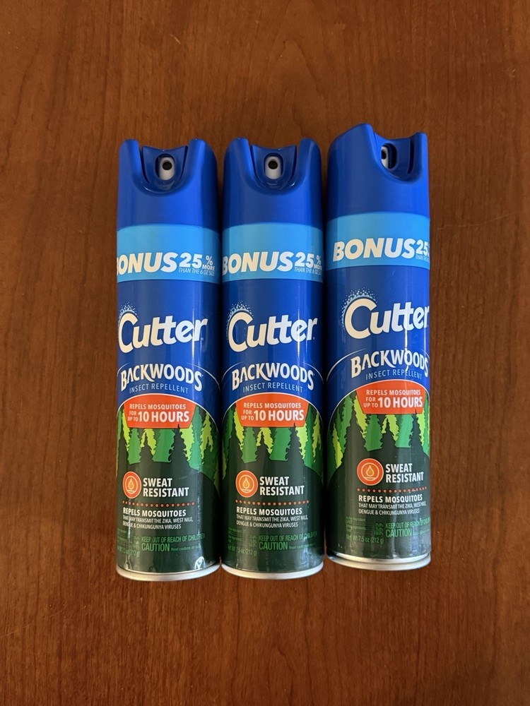 Lot Of 3 Cutter Backwoods Insect Repellent (7.5 oz) Last up to 10hrs Ships Fast