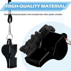 Whistle, 24 Pcs Black Professional Sport Whistle Set with Lanyard – Loud Pea-…