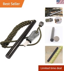Survival Ferro Rod Fire Starter and Striker-Pro Set – 3000°C Sparks for Outdoors