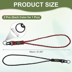 Neck Lanyard for Keys, 2Pcs & Black/Orange and Black Fit for (Keys Whistle)