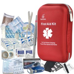 deftget 163 Pieces First Aid Kit Waterproof IFAK Molle System Ligth Red