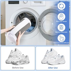 Shoe Washing Machine Bags, 2 PCS Bag for 16 x 8 Inch, Grey+White