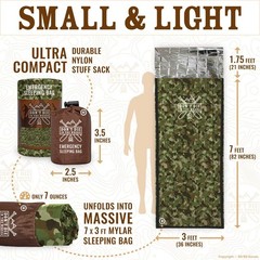 Dont Die In The Woods Emergency Sleeping Bag Hood Camo
