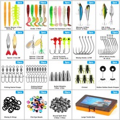 PLUSINNO Fishing Lures, 137Pcs Tackle Box with Included, 5″