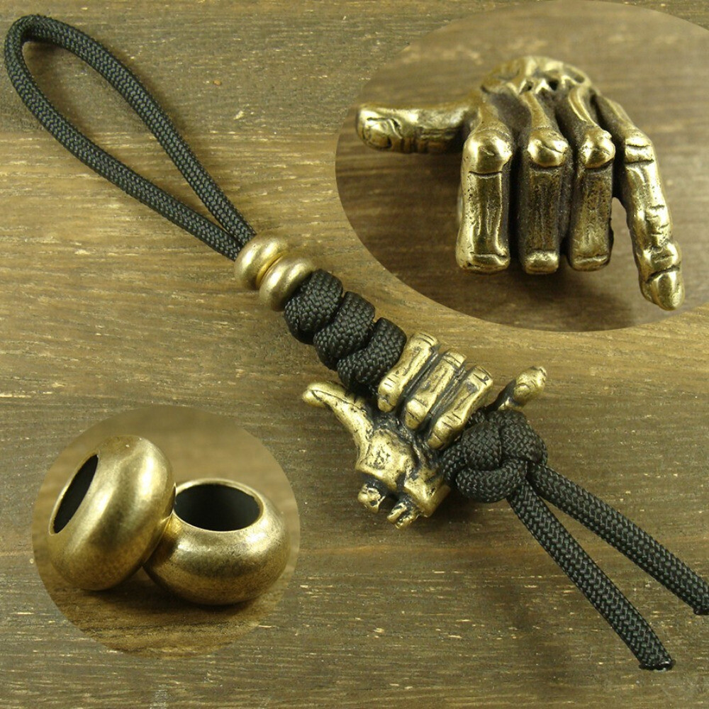 Brass knife Lanyard Bead Paracord beads crafted for EDC gear XLH025