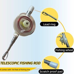 Survival Fishing Kit with Telescopic Rod, Compact Fishing Gear | Pocket Fishing