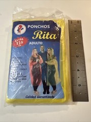 Pocket Rain Poncho Adult Yellow Lightweight Ponchos Rita Extra 125cm Adulto