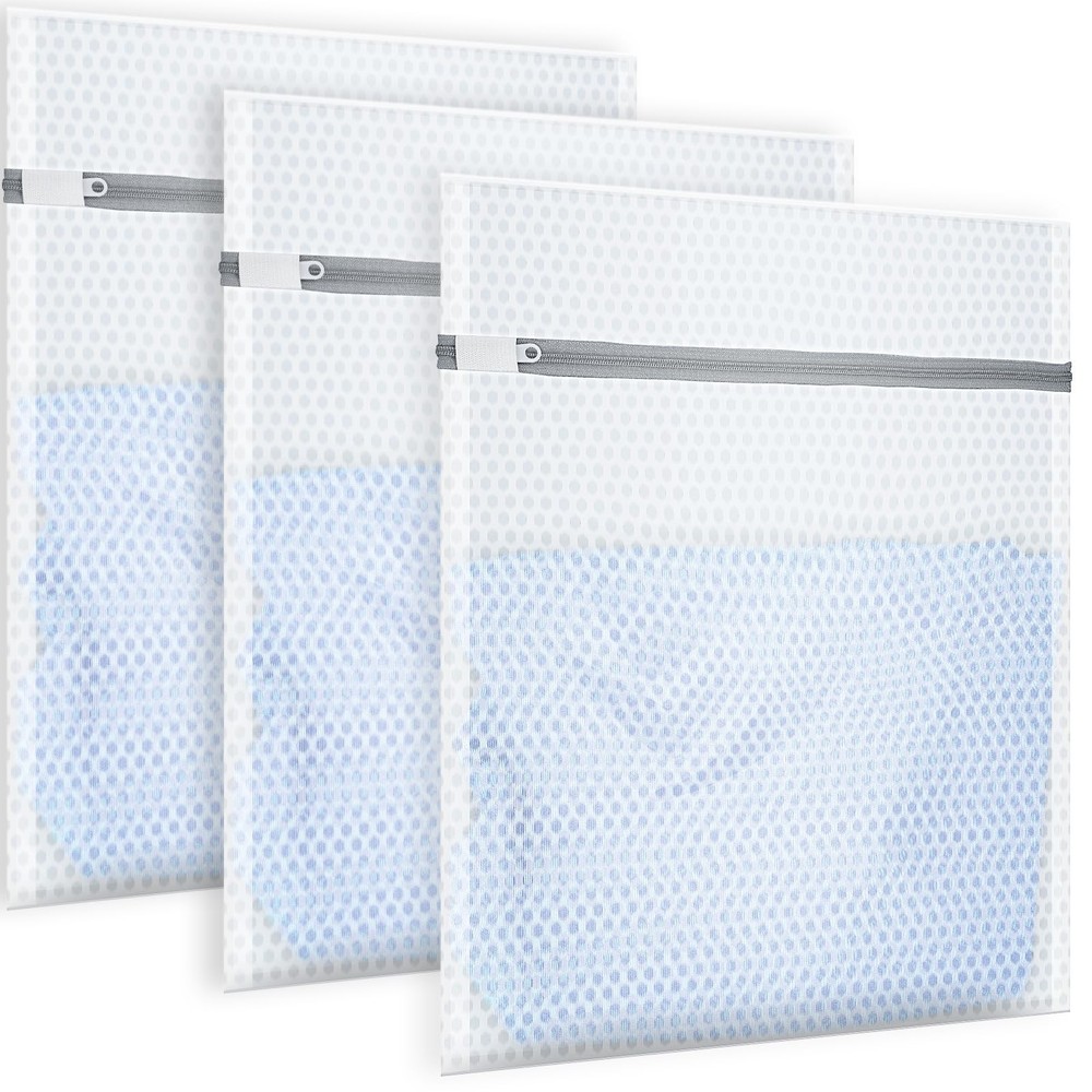 3Pcs Honeycomb Mesh Laundry Bags for Delicates, 12 x 16 12 X 16 Inches, Gray