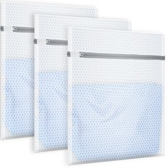 3Pcs Honeycomb Mesh Laundry Bags for Delicates, 12 x 16 12 X 16 Inches, Gray