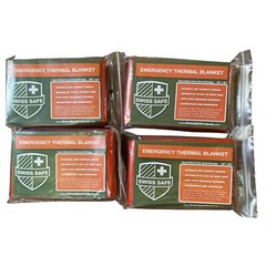 Swiss Safe Emergency Mylar Thermal Blanket 4-Pack – Gold Space Survival Gear