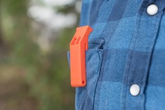(3) Plastic Floating Whistle Orange Boat Emergency Survival Clip-on
