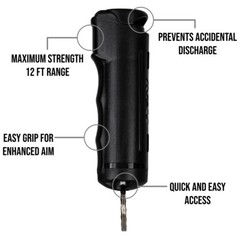 Police Magnum keychain pepper spray self defense .50oz flip top BLACK & HOT PINK