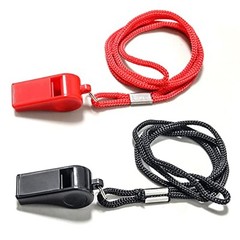 Whistle with Lanyard for Coaches, Referees, Training, Outdoor 2 Red Black