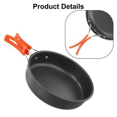 NonStick Camping Frying Pan with Easy Carry Mesh Bag and Foldable Handle