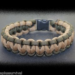 Olive Drab & Coyote Brown – Paracord Survival Rope Bracelet – Made in the USA