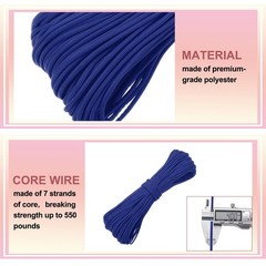 550lb 200ft Paracord Rope, 4mm 7 Wire Camping Tent Rope Navy Blue