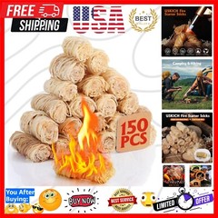 Weather-Resistant Fire Starters – 150 Pcs Odorless Charcoal Starters for Grills