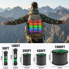 Reflective Paracord Rope 750 lb – 100ft 5/32″ Parachute Cord 4MM 12-Strand pa…