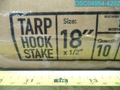 QTY=10: Moose Supply Steel Tent Stakes Heavy Duty Ground Stake 1/2″ x 18″ Silver