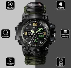 Mens Tactical Military Digital Watch, 23-in-1 Survival Multi-Functional Army …