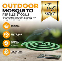 Mosquito Repellent Coils Outdoor – 16 Coils & 8 Stands, 10ft Range