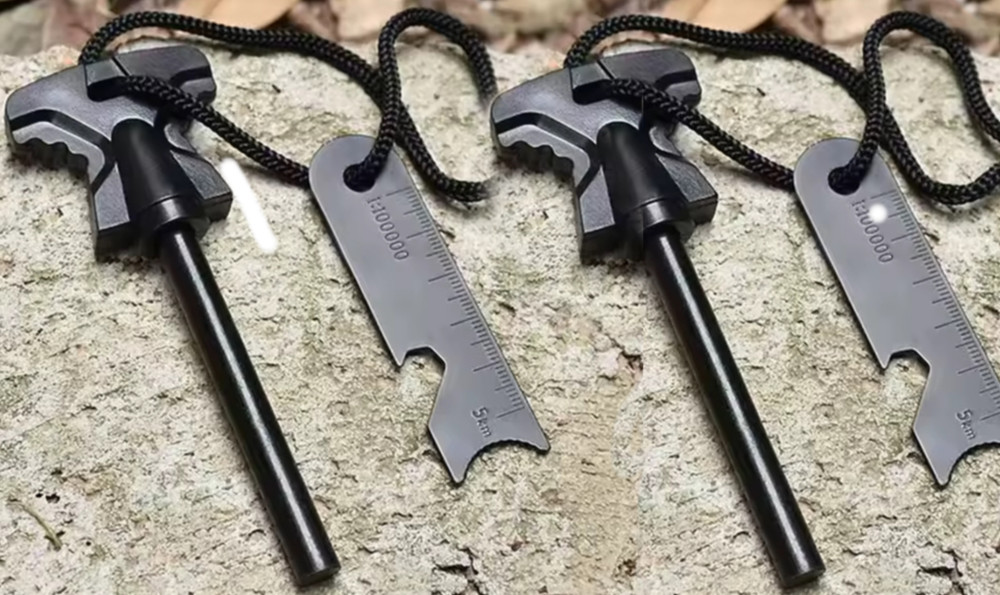 2pc Fire Starter Flint Steel Striker Survival Kit Ferro Rod Camping Outdoor Tool