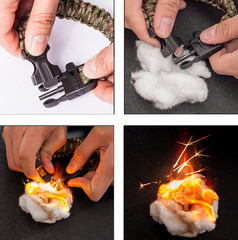 Waterproof Outdoor Adjustable Paracord Survival emergency Bracelet band