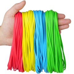 LotFancy Large Rubber Bands, 170 Pcs Size #117B Yellow, Red, Blue, Green