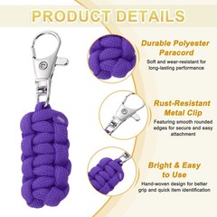 Paracord Zipper Pull, 80 mm Length for Backpack – Cylinder (6 Pack, Dark Purple)