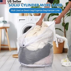 OKAKA 3Pcs Mesh Laundry Bags Washing Machine Wash Jumbo 3 pcs, White