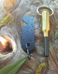 270 WSM Bullet Brass Ferro Rod Flint Steel Fire starter EDC Survival ferrocerium