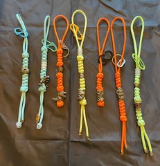 Paracord Keychain or knife lanyard. Bag, backpack, zipper pull. Glow-in-the-Dark