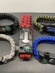 5 PK Paracord Bracelet, Survival Bracelet Tactical 5-in-1 Survival Band
