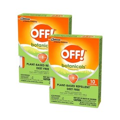 2 PACK OFF! Botanicals 10CT Plant Based Mosquito Repellent Towelettes Deet Free