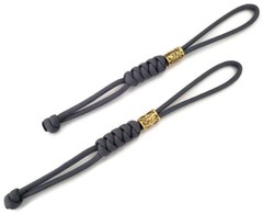 Paracord Lanyard/Keychain 550 (Charcoal) Nordic Runes – 3 Variations (2 Pack)