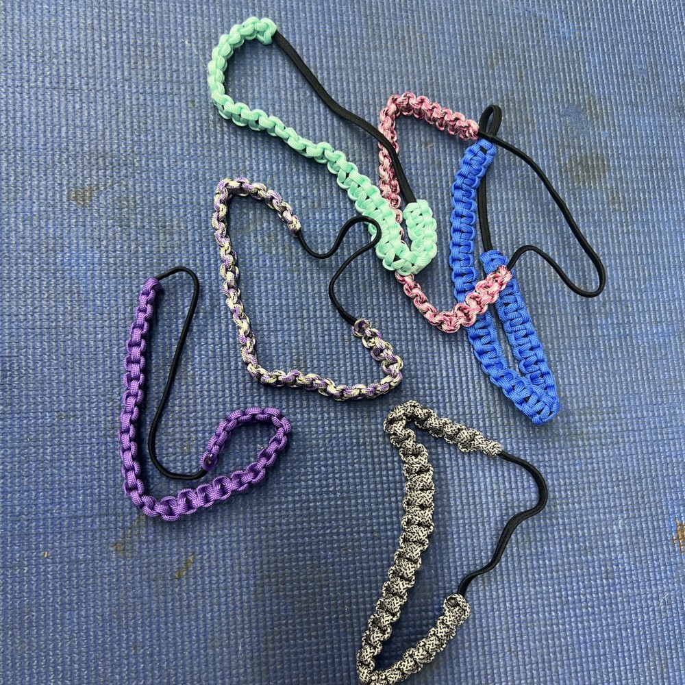 JL5-Lot of 6 Some Cobra Weaved Paracord Headbands Elastic (chokers)