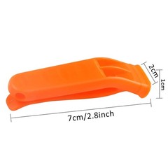 AUGSUN 40 Pcs Emergency Safety Whistle Plastic Whistles Medium, Red Orange