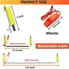 Retractable Ice Safety Picks – 11.5FT Extra Long Lanyard – Safety Pack of 2