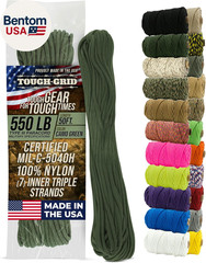 550 Paracord Rope Nylon Parachute Cord, Made in USA Survival Kit, Outdoor Advent